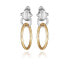 Two-Tone Double Hoop Dangle Drop Earrings