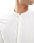 Фото #3 товара ASOS DESIGN smart shirt with grandad collar in white