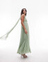 Фото #3 товара Topshop godess gown occasion maxi dress in sage