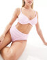 Peek and Beau Fuller Bust high waist bikini bottom in pink crinkle