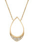 Фото #1 товара Wrapped diamond Teardrop Pendant Necklace (1/10 ct. t.w.) in 14k Gold, 17" + 2" extender, Created for Macy's