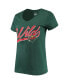 ფოტო #2 პროდუქტის Women's Green Minnesota Wild Script Sweep Ultra Rival V-Neck T-shirt