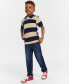 Toddler Boys Colorblocked Stripe Polo Shirt Темно-синее пламя, 2T - фото #2