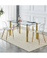 Фото #8 товара Modern minimalist glass dining table, 63"x35.4"x30"
