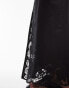 Topshop cutwork trim midi skirt in black