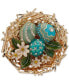 ფოტო #1 პროდუქტის Gold-Tone Mixed Stone Bunny Egg Basket Pin