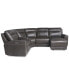 Фото #5 товара CLOSEOUT! Blairemoore 5-Pc. Leather Power Chaise Sectional with 1 USB Console and 2 Power Recliners, Created for Macy's
