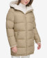 Фото #2 товара Women's Faux-Fur-Lined Hooded Puffer Coat