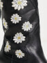 Daisy Street cowboy boots in black daisy