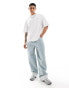 COLLUSION X015 baggy low rise jeans in lightwash blue grey with turn ups grau, W28 L30 - фото #4