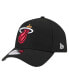 Фото #1 товара Men's Black Miami Heat A-Frame 9FORTY Adjustable Hat