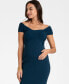 Фото #7 товара Women's Off-The-Shoulder Knitted Maternity Dress