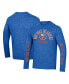 Фото #1 товара Men's Heather Royal Distressed New York Islanders Multi-Logo Tri-Blend Long Sleeve T-shirt