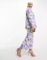 Фото #1 товара ASOS DESIGN floral suit dad blazer in blue