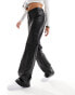 Фото #4 товара River Island straight leg PU trouser with studded detail in black