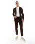 Gianni Feraud skinny suit jacket in brown cord