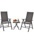 2PCS Patio Folding Dining Chairs Aluminum Adjustable Back