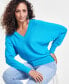 ფოტო #1 პროდუქტის Women's V-Neck Sweater, Created for Macy's