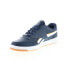 Reebok Club Memt Mens Blue Lace Up Leather Lifestyle Sneakers Shoes