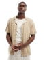 Фото #1 товара Jack & Jones button through texture knitted polo in beige