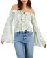 Фото #1 товара Juniors' Cold Shoulder Ruffled Top