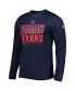 Men's Navy Houston Texans Combine Authentic Offsides Long Sleeve T-shirt