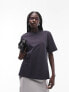 Topshop premium basic short sleeve tee in slate M - фото #1