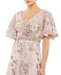 ფოტო #3 პროდუქტის Women's Floral Embellished Short Sleeve Gown