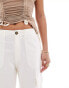 Фото #4 товара ONLY Petite linen mix loose fit cargo trouser in white