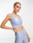 Commando co-ord faux patent leather crop top in pastel blue