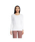 ფოტო #1 პროდუქტის Petite Cotton Rib Long Sleeve Crewneck T-Shirt