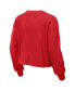 Women's Crimson Distressed Oklahoma Sooners Waffle Knit Long Sleeve T-shirt and Shorts Lounge Set