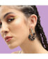 Women's Brown Textured Circular Drop Earrings
