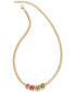 Фото #1 товара On 34th gold-Tone Crystal & Color Bead Strand Necklace, 18" + 2" extender, Created for Macy's