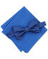 Фото #1 товара Men's Solid Texture Pocket Square and Bowtie, Created for Macy's