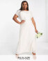 Фото #2 товара Hope & Ivy Plus Bridal tie back embroidered maxi dress in ivory