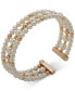 ფოტო #1 პროდუქტის Gold-Tone Imitation Pearl Beaded Cuff Bracelet