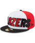 Фото #2 товара Men's White, Black Portland Trail Blazers Back Half 59FIFTY Fitted Hat