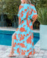 ფოტო #1 პროდუქტის Women's Leaf Print Dolman Sleeve Maxi Beach Dress