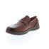 Фото #4 товара Florsheim Central Penny Mens Brown Leather Loafers & Slip Ons Penny Shoes 11.5