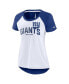 ფოტო #3 პროდუქტის Women's White, Royal New York Giants Back Slit Lightweight Fashion T-shirt