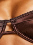 South Beach caged underwire bikini top in high shine brown