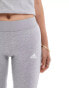 adidas Performance Essential 3 stripe leggings in grey