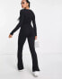 Фото #6 товара ASOS DESIGN ribbed square neck unitard jumpsuit in black