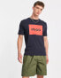 Hugo large box logo t-shirt in navy