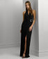 Women's Sleeveless Jersey Halter Gown