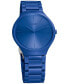 ფოტო #9 პროდუქტის Unisex Swiss True Thinline Les Couleurs Le Corbusier Blue High-Tech Ceramic Bracelet Watch 39mm