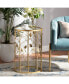 Фото #3 товара Anaya Modern and Contemporary Glam 23.6" Brushed Finished Metal and Glass Leaf Accent End Table