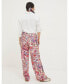 ფოტო #1 პროდუქტის Women's Shirred Bright Paisley Palazzo Trousers