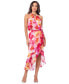 ფოტო #1 პროდუქტის Petite Printed High-Low Hem Midi Dress